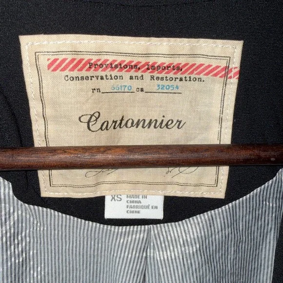 Anthropologie Cartonnier Open Front Drapey Blazer Chic Career Jacket Sz XS - Picture 3 of 7